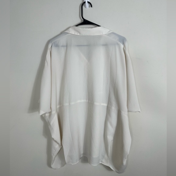 HATCH The Notched Blouse Cream One Size Deep VNeck Dolman Elbow Sleeve Maternity - Picture 5 of 8